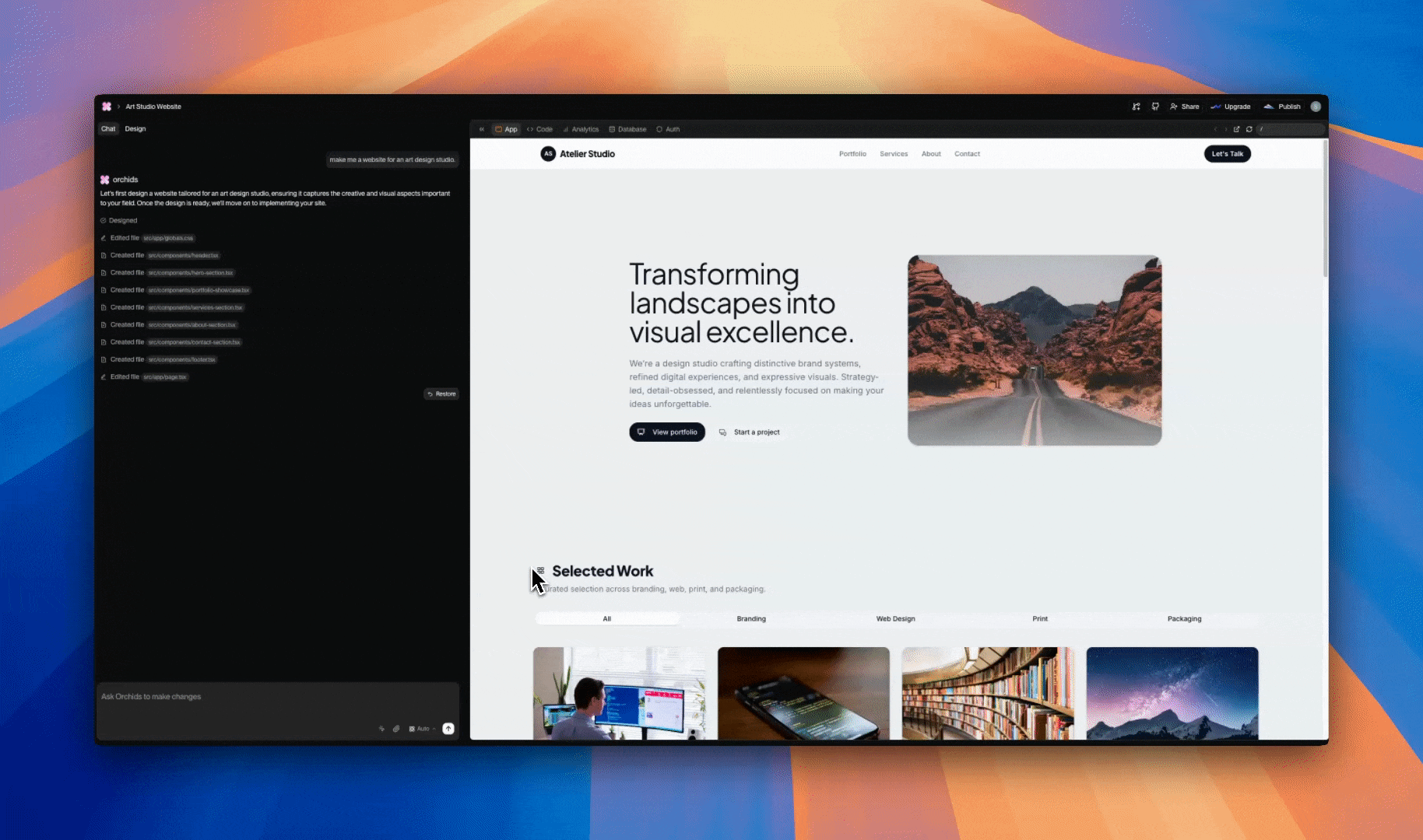 Animation showing the different coding agents in Orchids