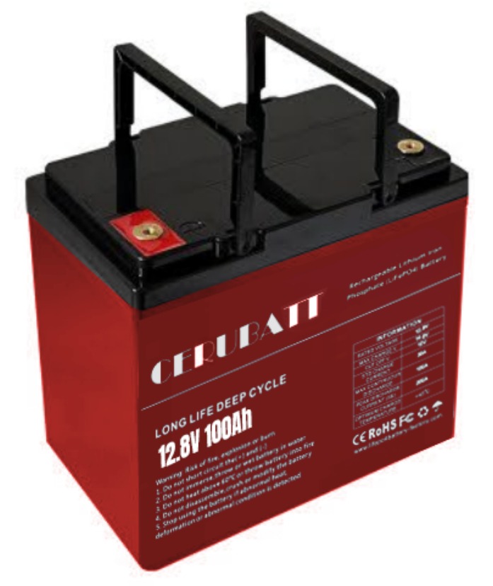 CERUBATT 12.8V 100Ah Battery With Handles