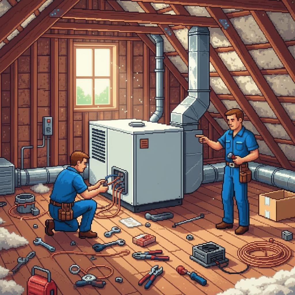 Technicians working background