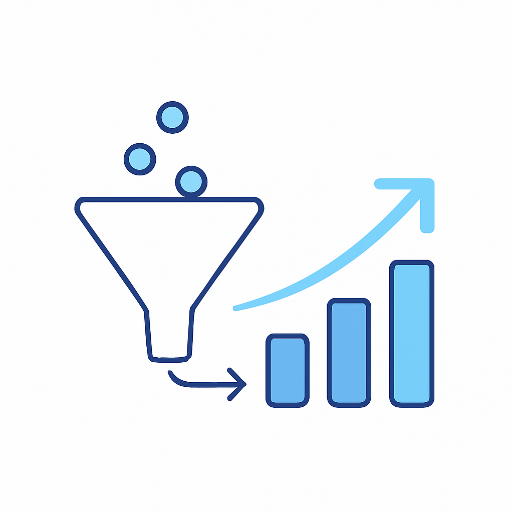 Funnel to growth illustration