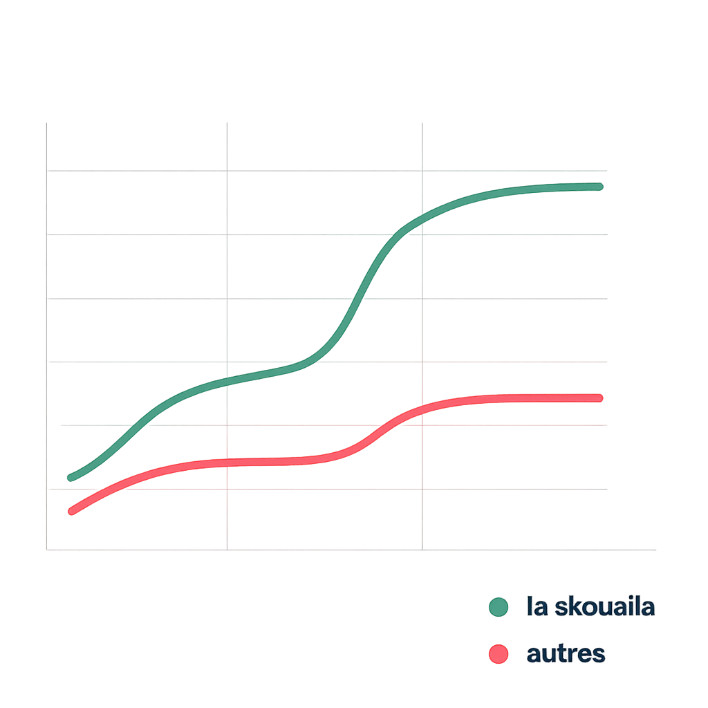 Graphique comparatif: la skolàlla vs autres