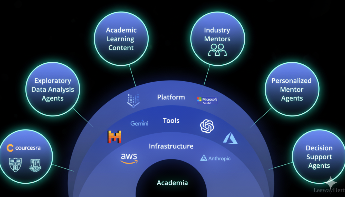 AI Platform Infrastructure Bridging Academia and Industry - Academic Learning Content, Industry Mentors, Personalized Agents