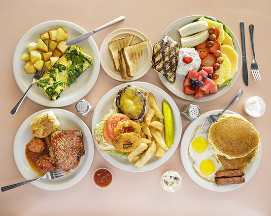 Variety of delicious breakfast items at Copans Cafe