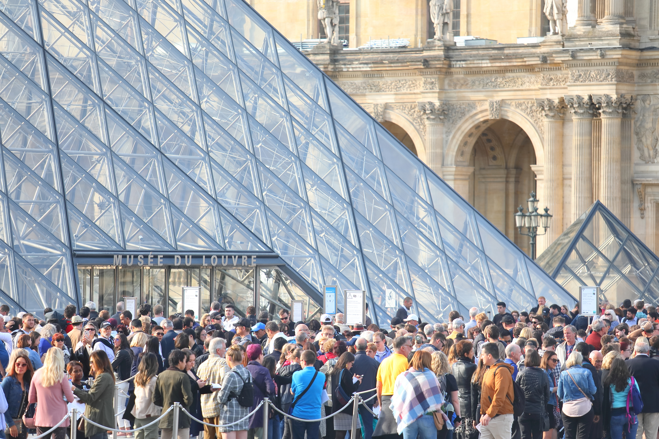 Crowds in busy public spaces