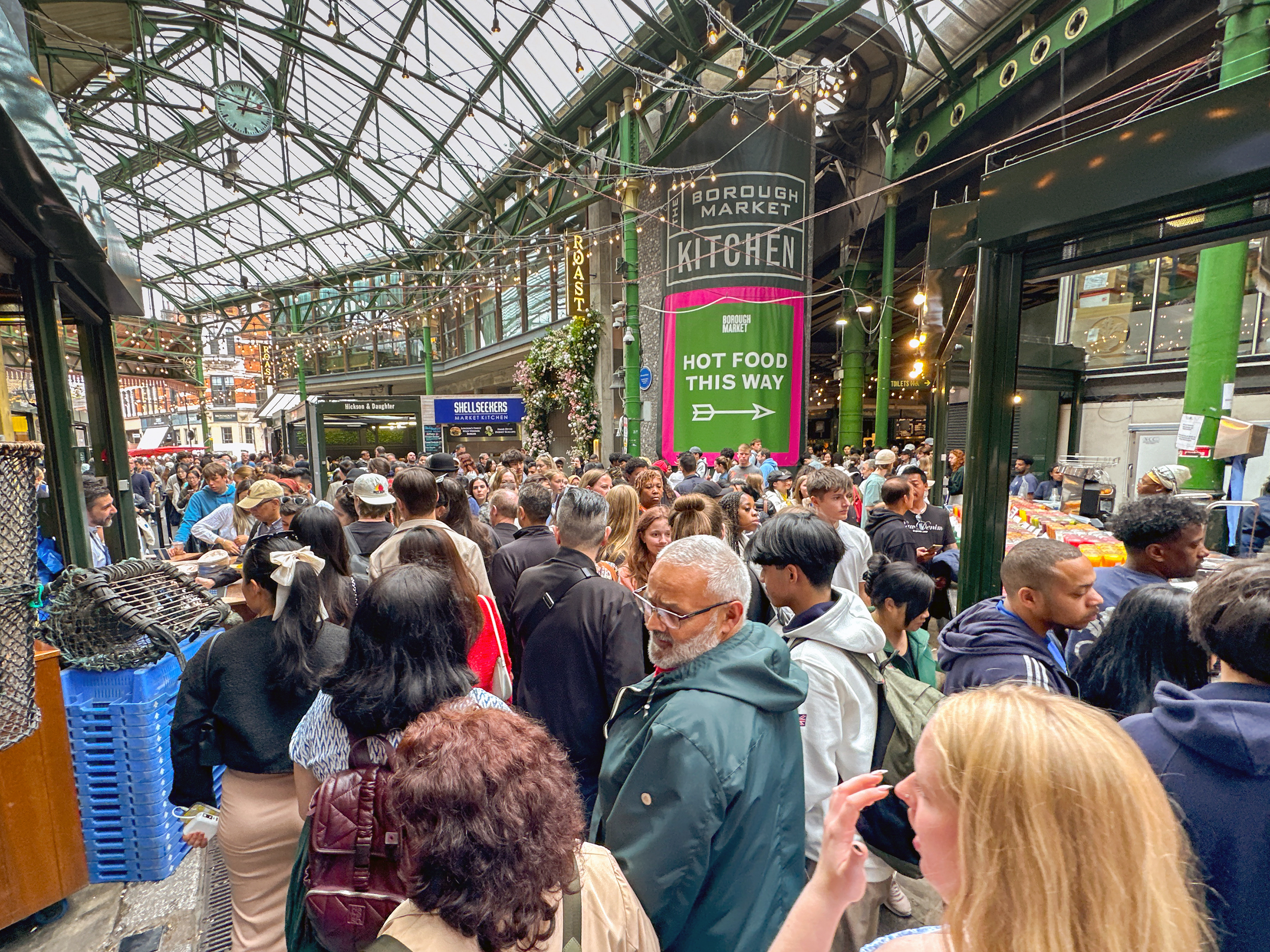 Crowds in busy public spaces