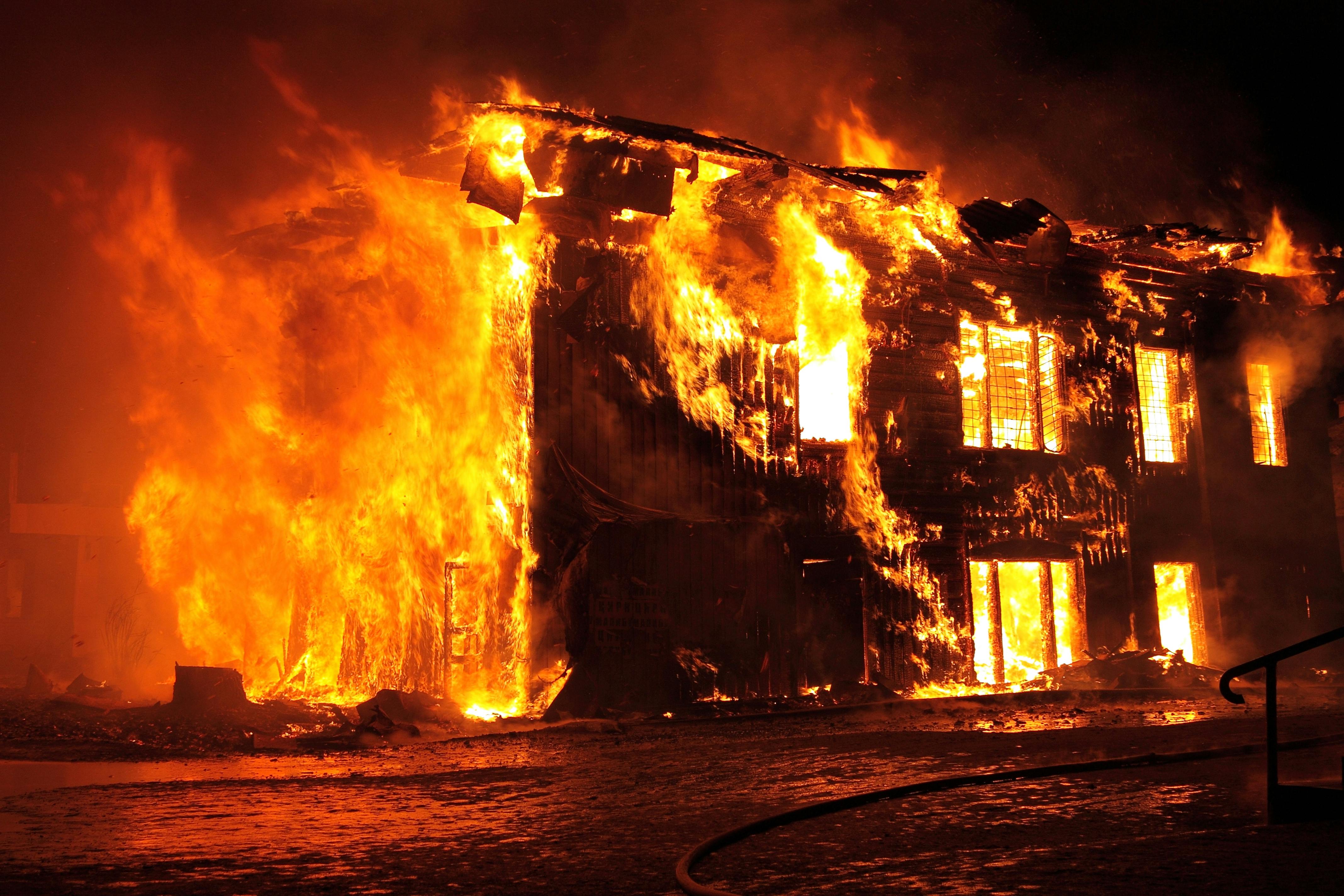 Intense structure fire illustrating the importance of passive fire protection