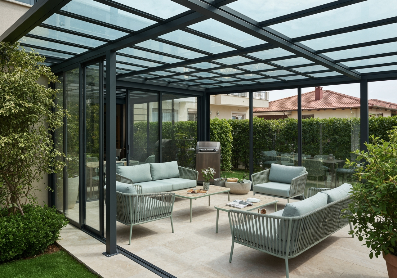 Kış Bahçesi ve Pergola - Yaşlı Pen Antalya - Özel Tasarım Sistemler