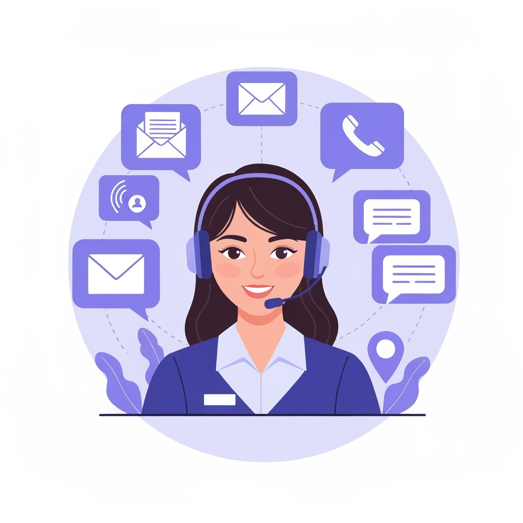 Customer support and contact illustration