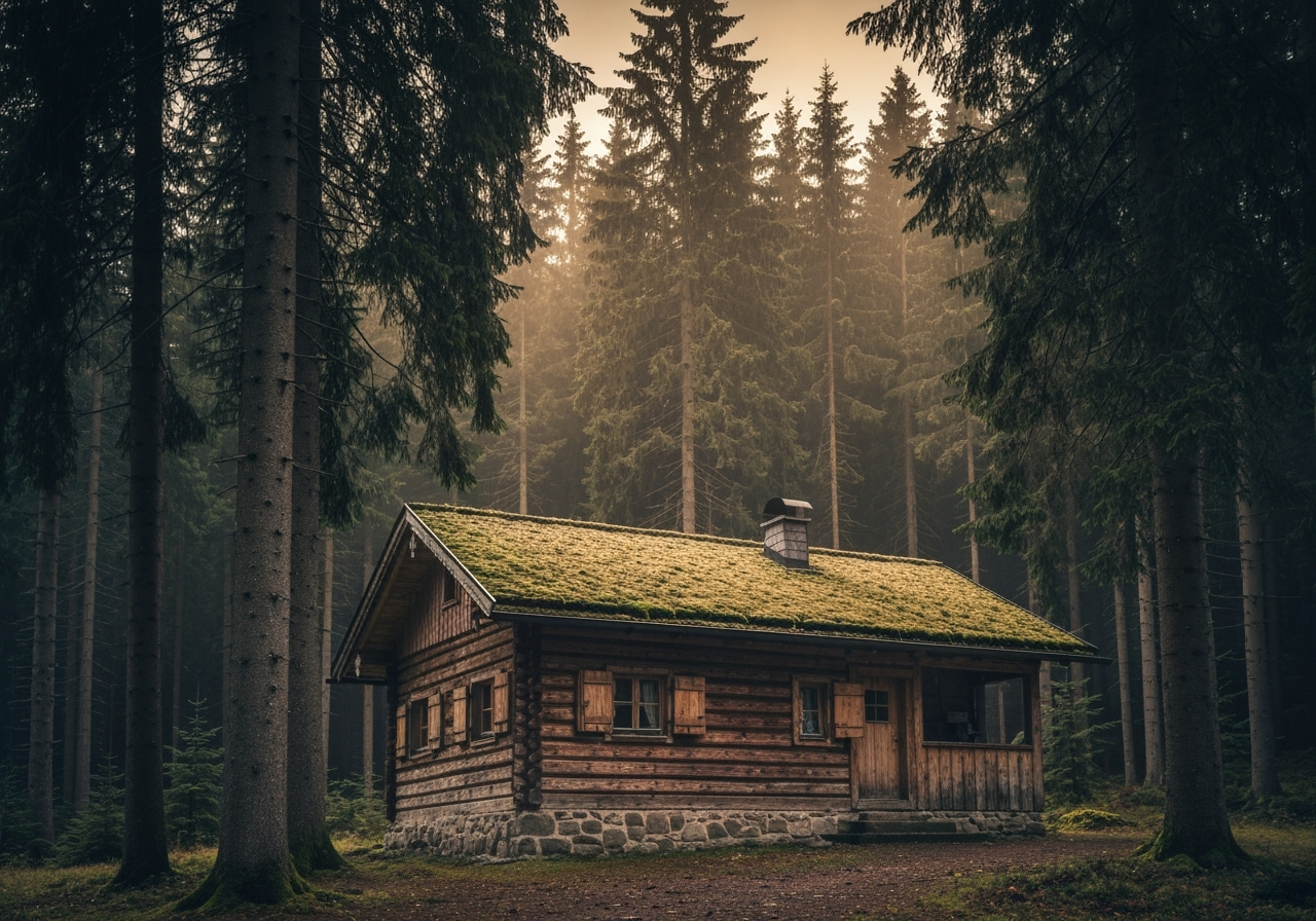Schwarzwald Blockhütte im Wald