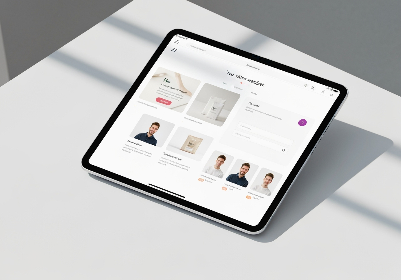 iPad mit moderner Website