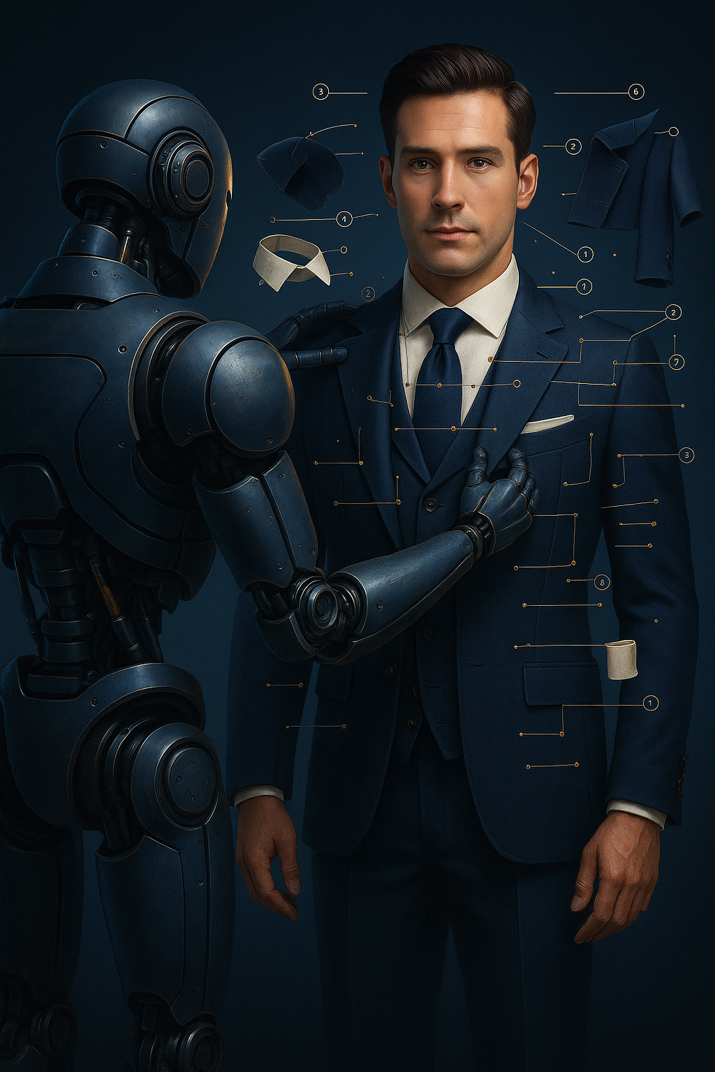 Professional man in navy suit