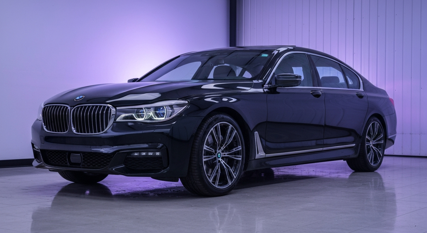 A luxury vehicle being serviced