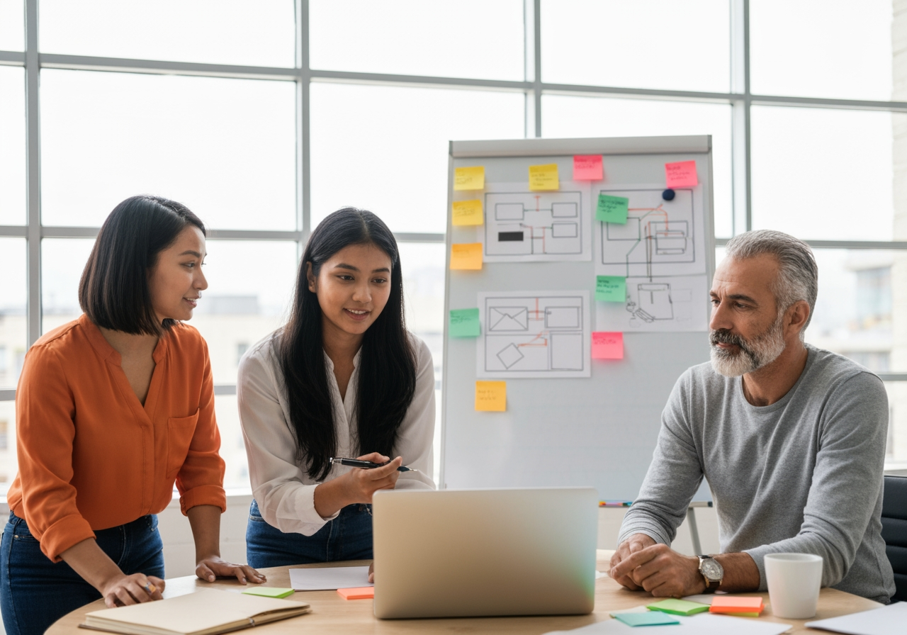 Professional team planning web development