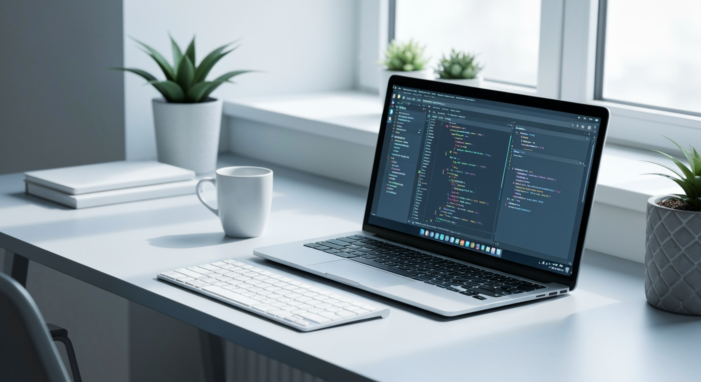 Professional web development workspace