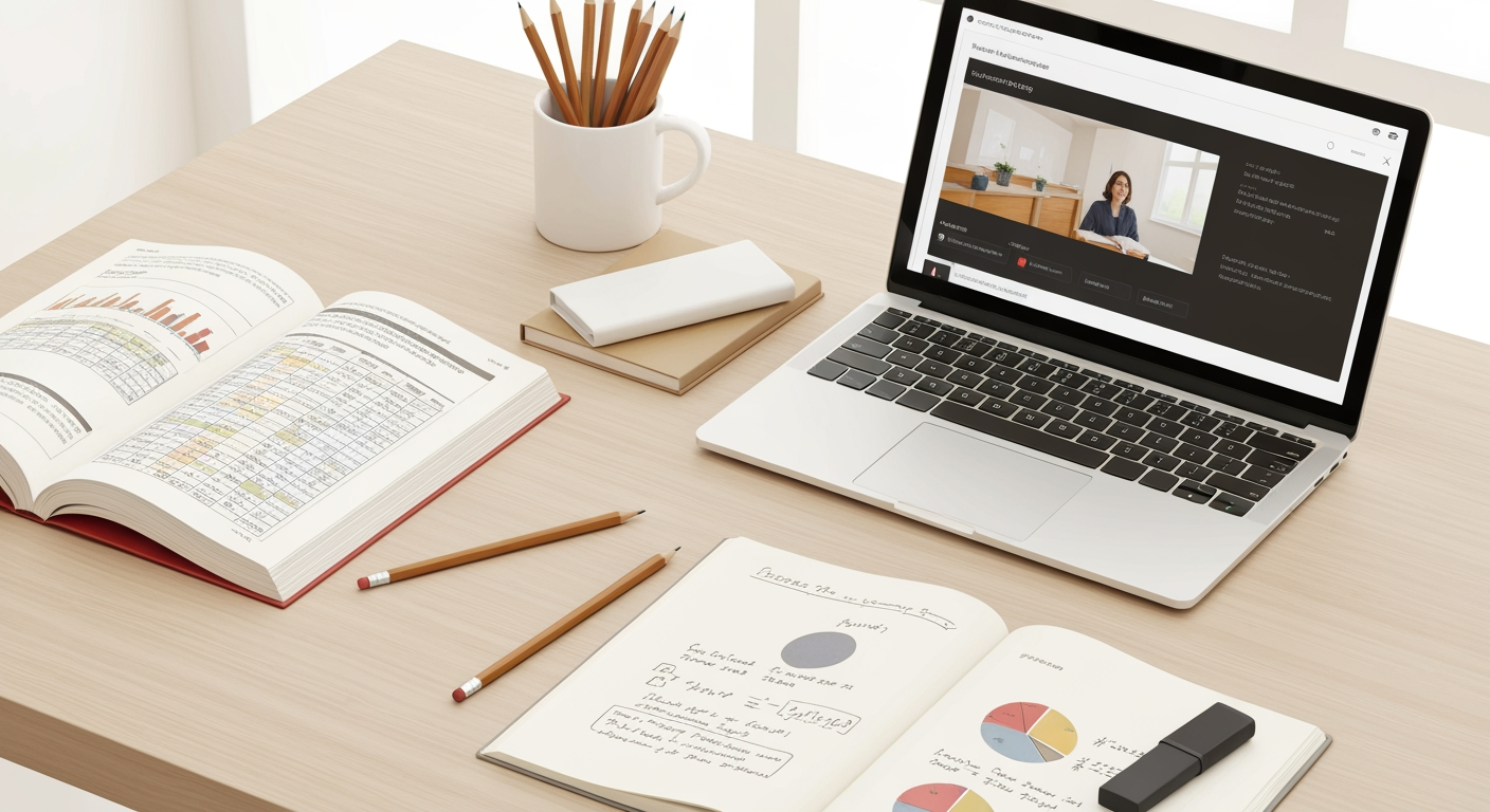 Video lecture study setup