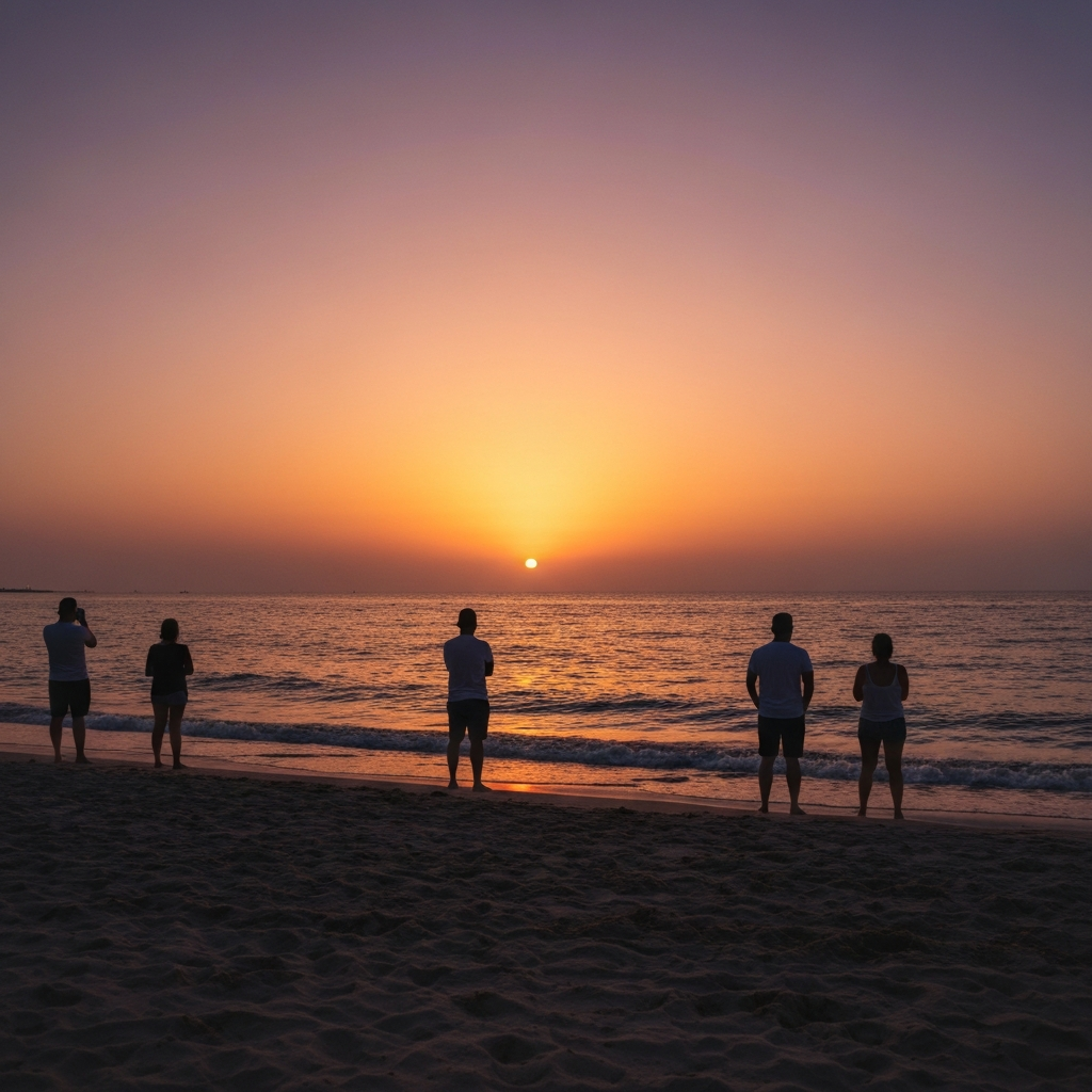 Beach golden hour photo