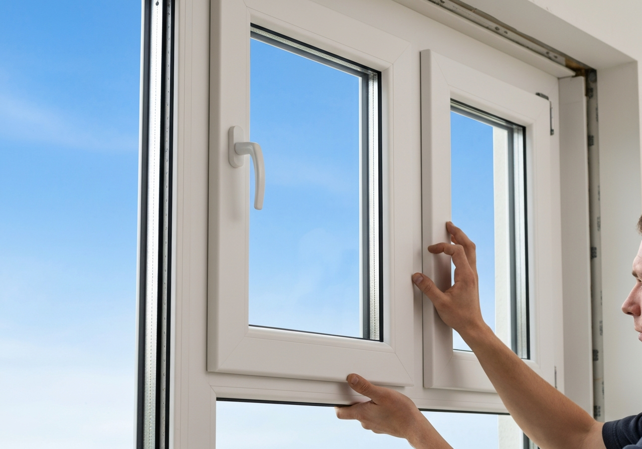 Premium window installation close-up