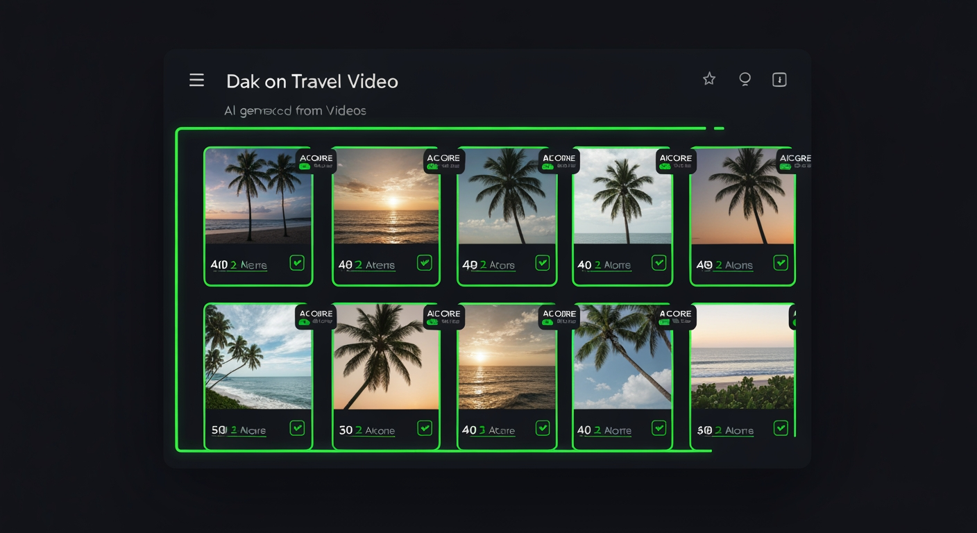 Tropical sunset and beach scenes extracted from travel videos