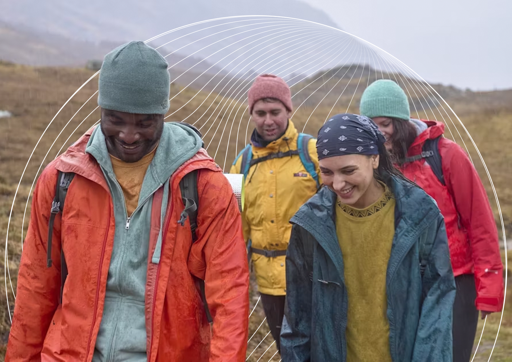 People hiking in Scotland