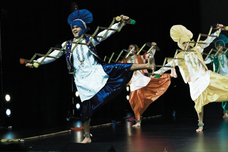 VSB dancers performing on stage in traditional Punjabi attire