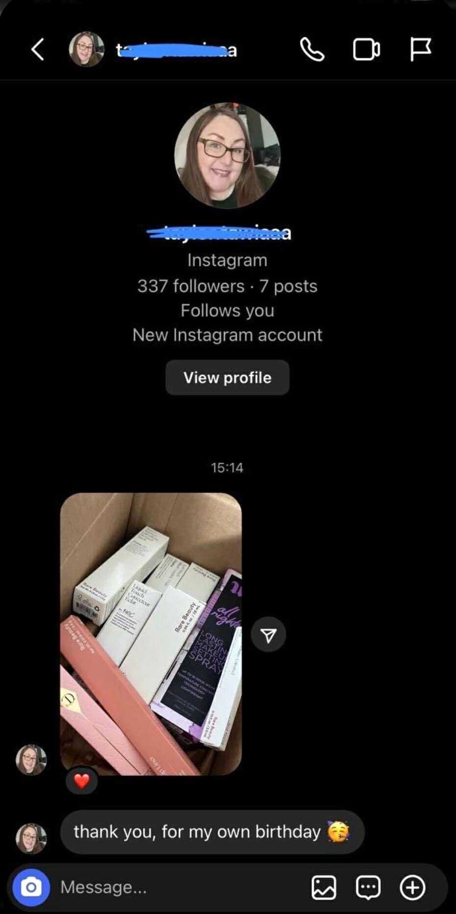 Testimonial screenshot 4 showing appreciation for a reward.