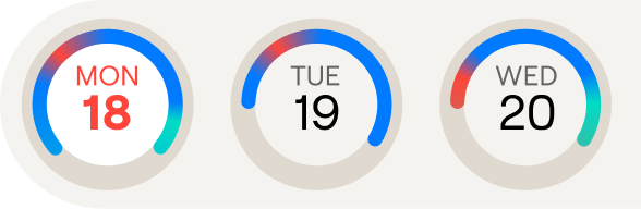 Calendar visualization bars
