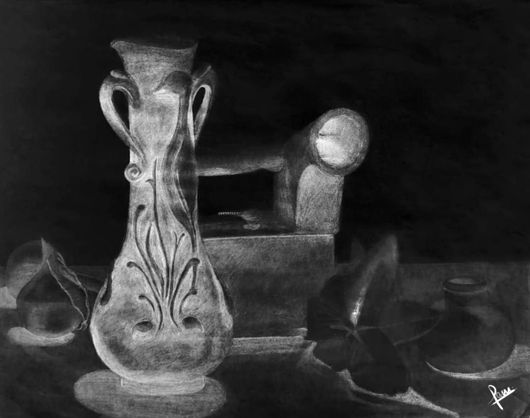 Silence in Chiaroscuro — Charcoal on Paper