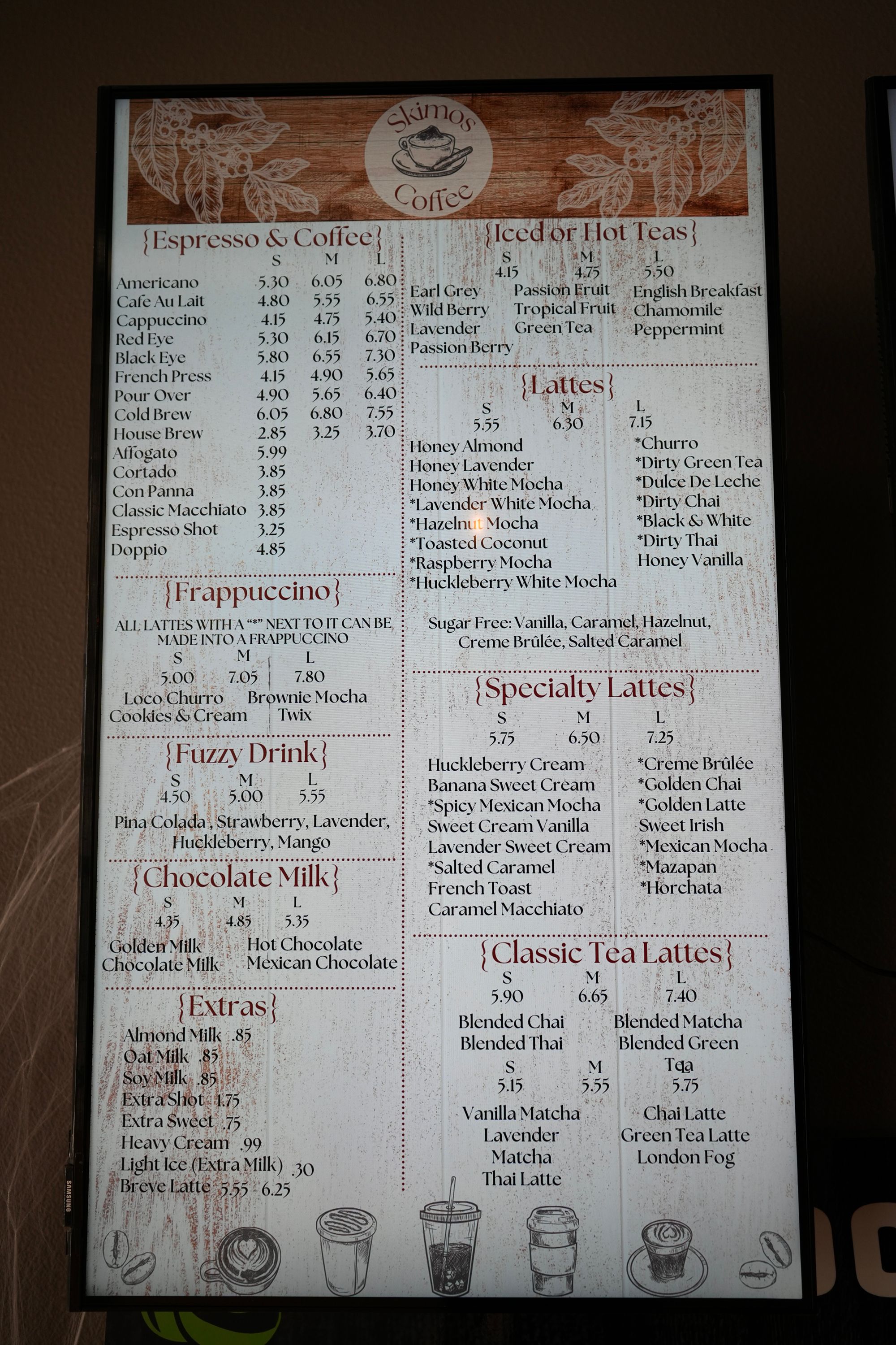 Drinks Menu