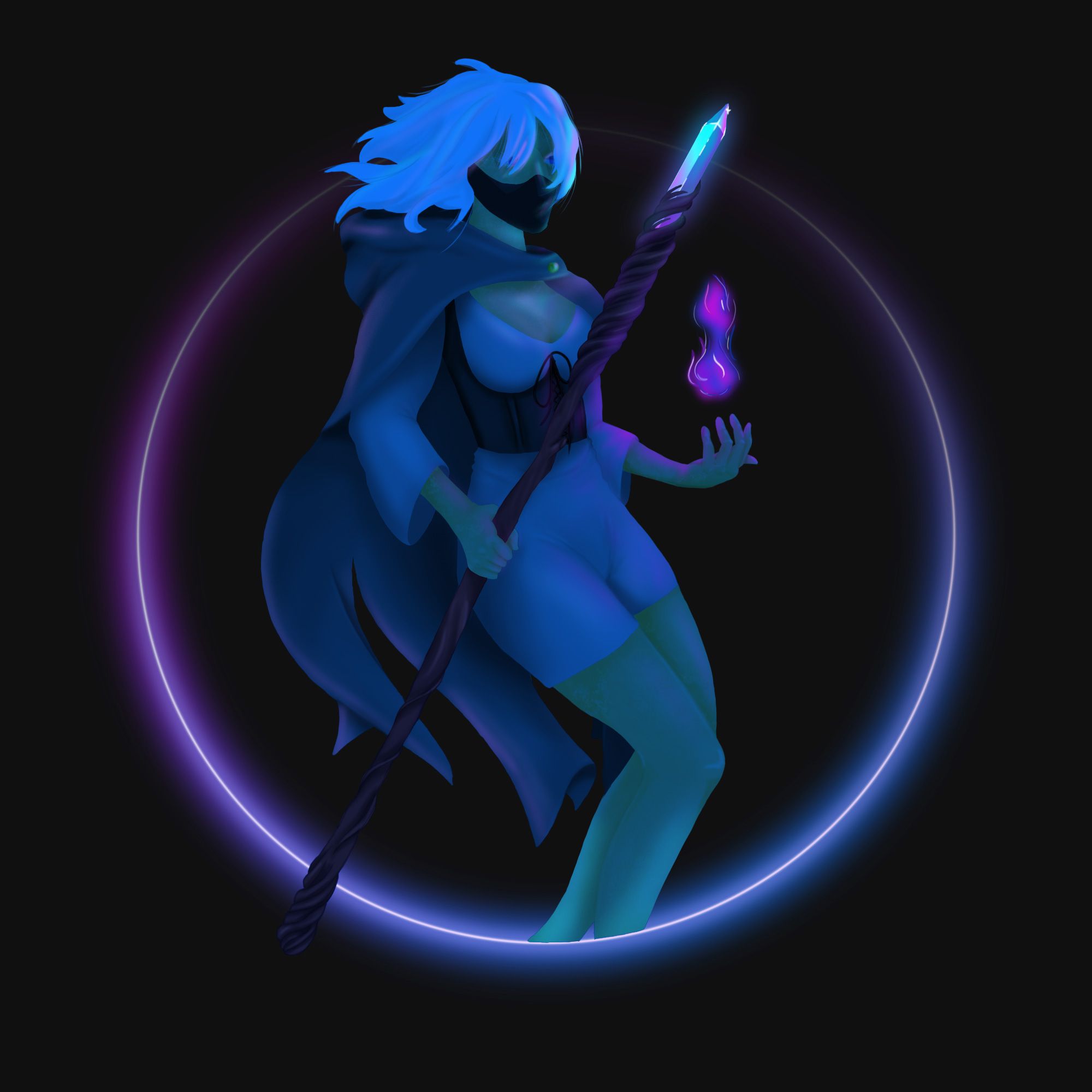 Ether Sorceress — Digital Illustration