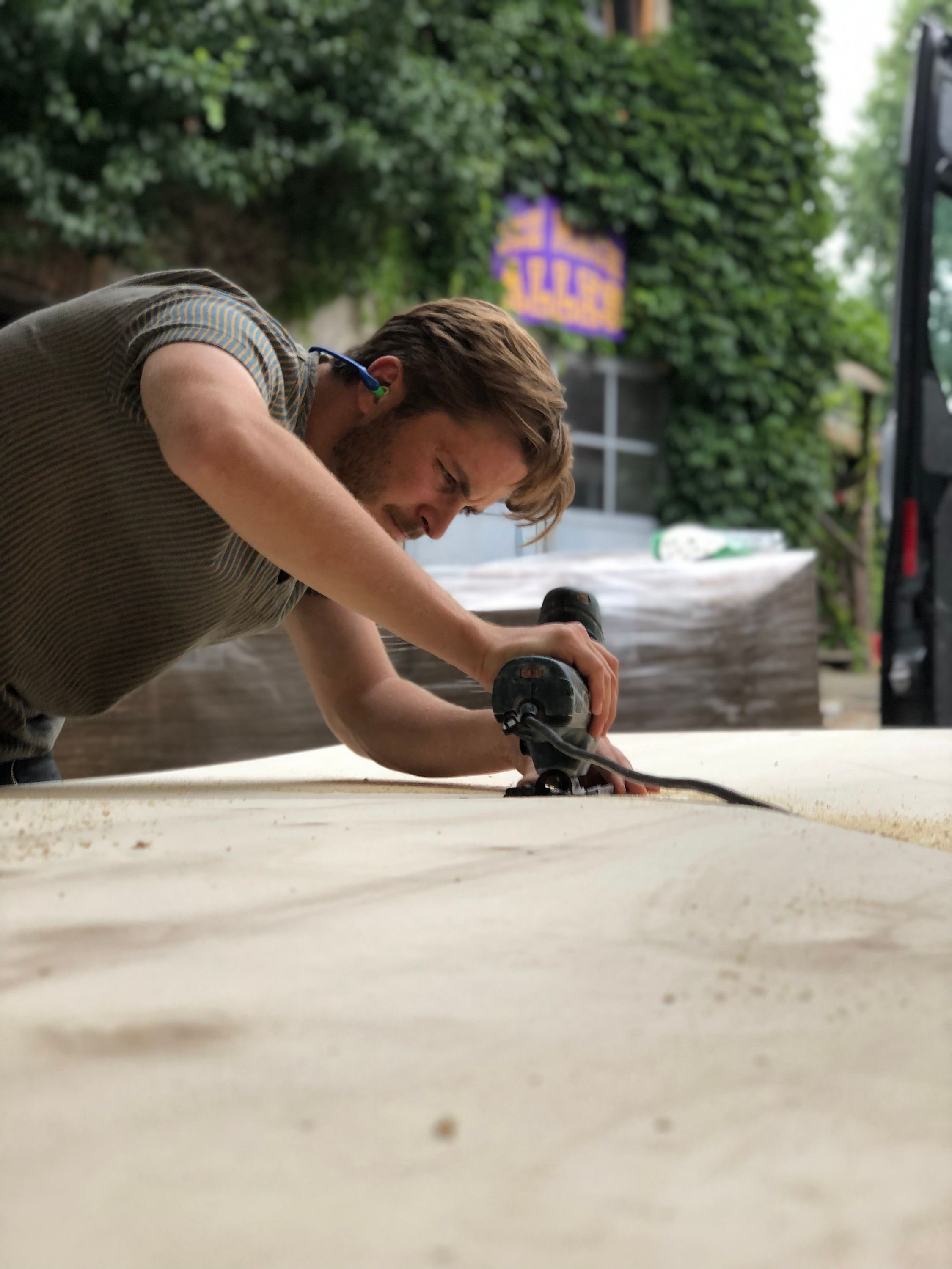 Working on the timber