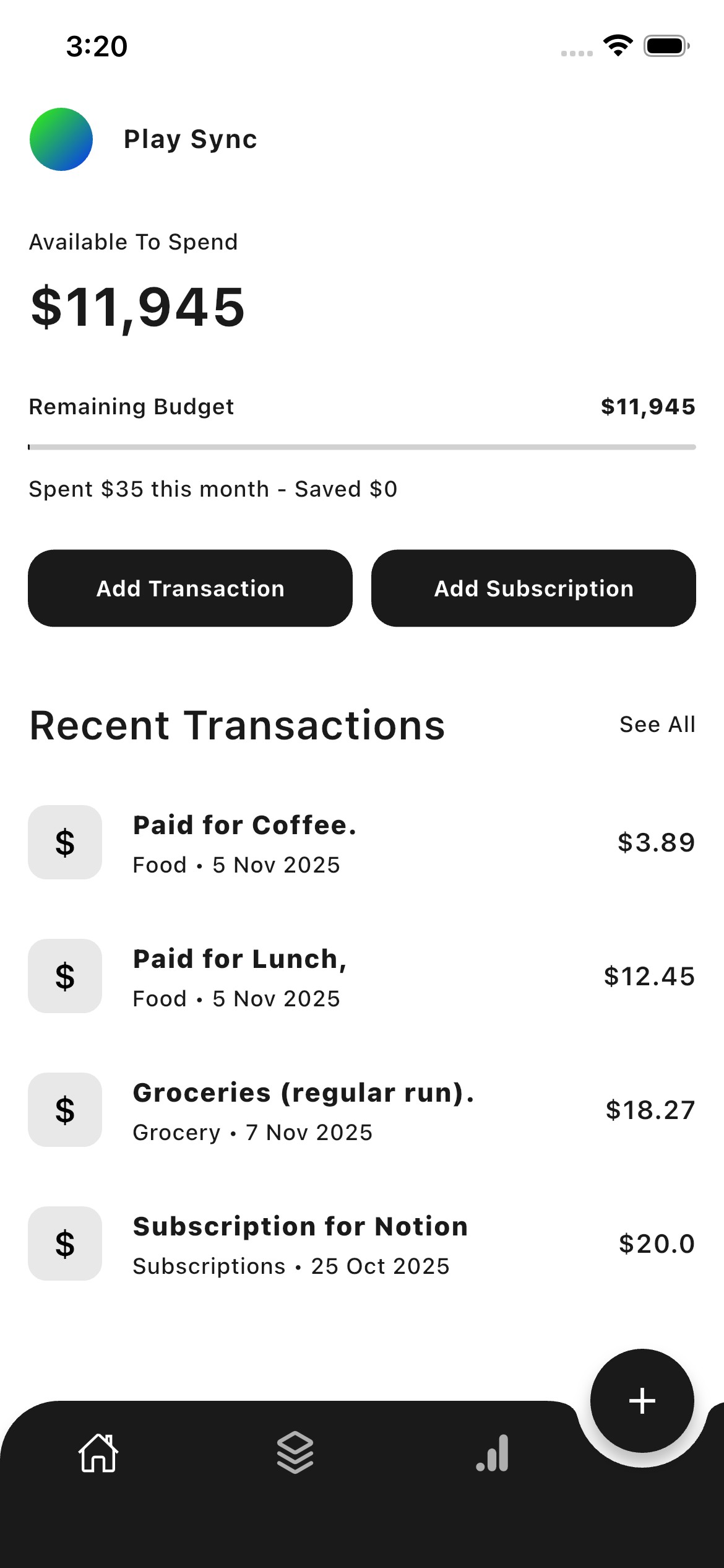 Astro Finance App Screenshot