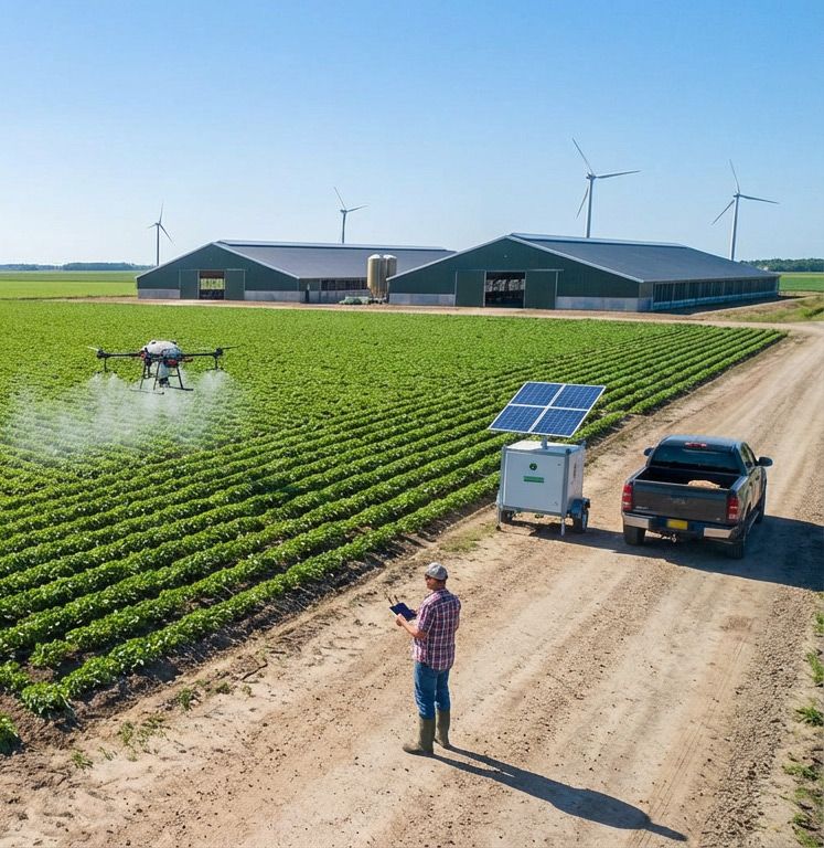 Smart farming with drones and solar power