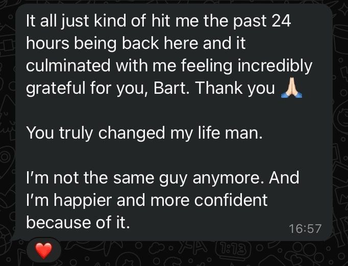 Client testimonial direct message 1