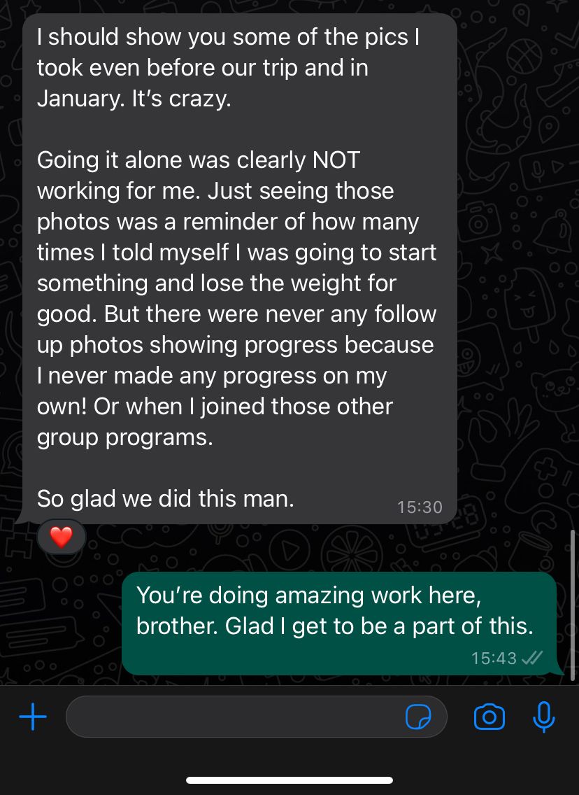 Client testimonial direct message 9