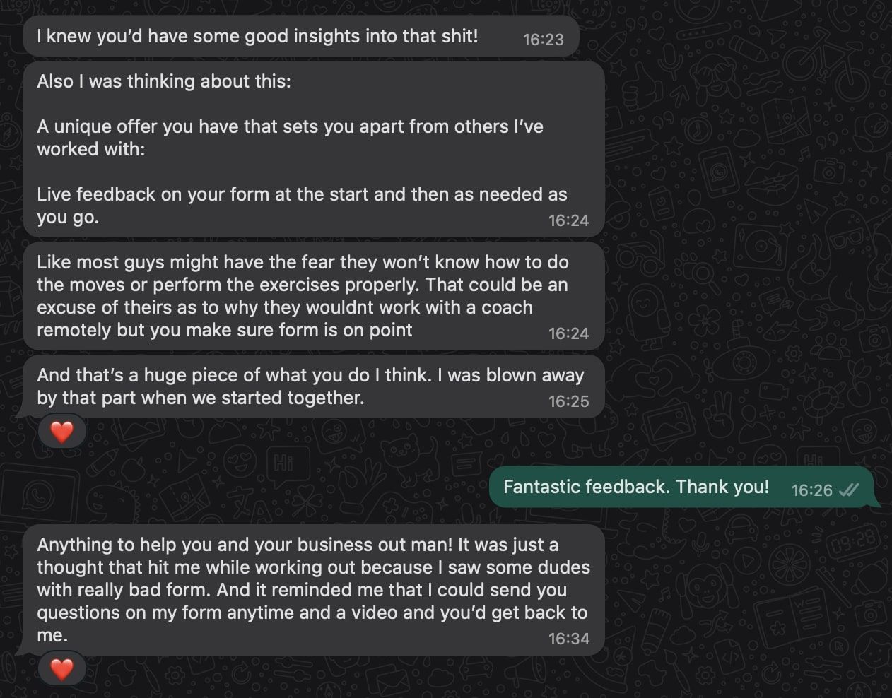 Client testimonial direct message 20