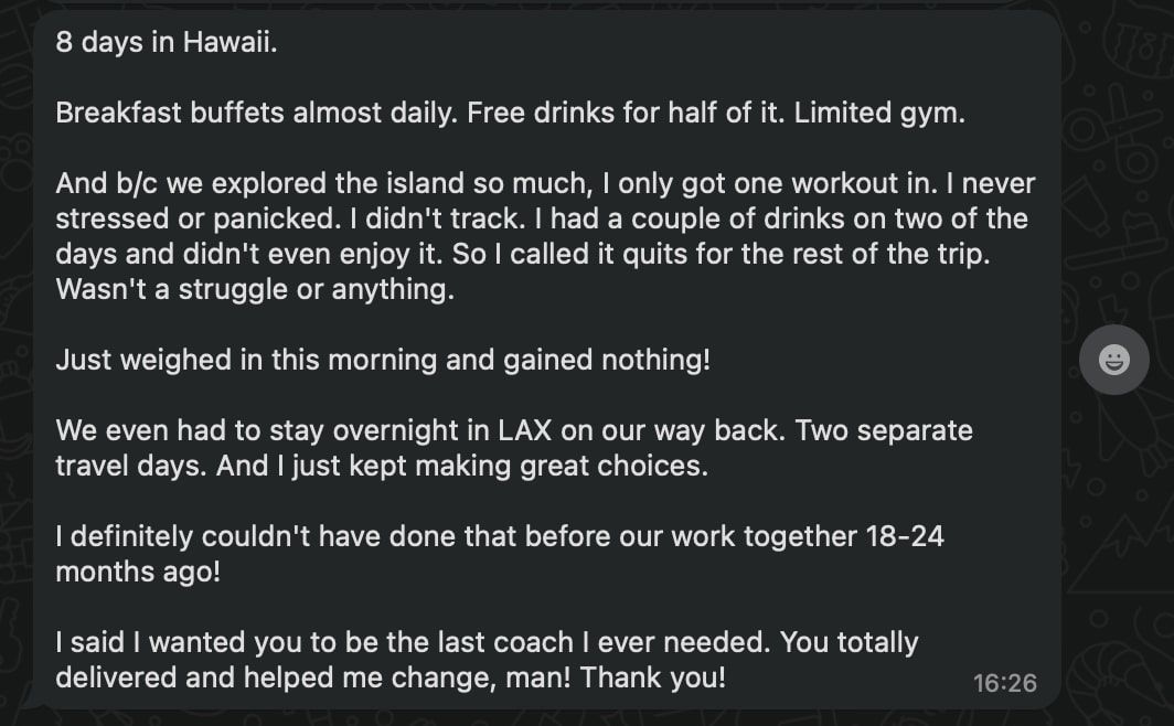 Client testimonial direct message 22