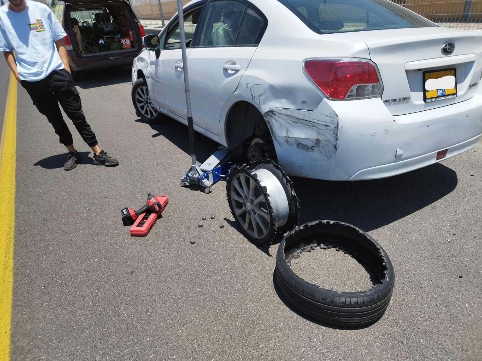 תיקון פנצ'ר בשטח