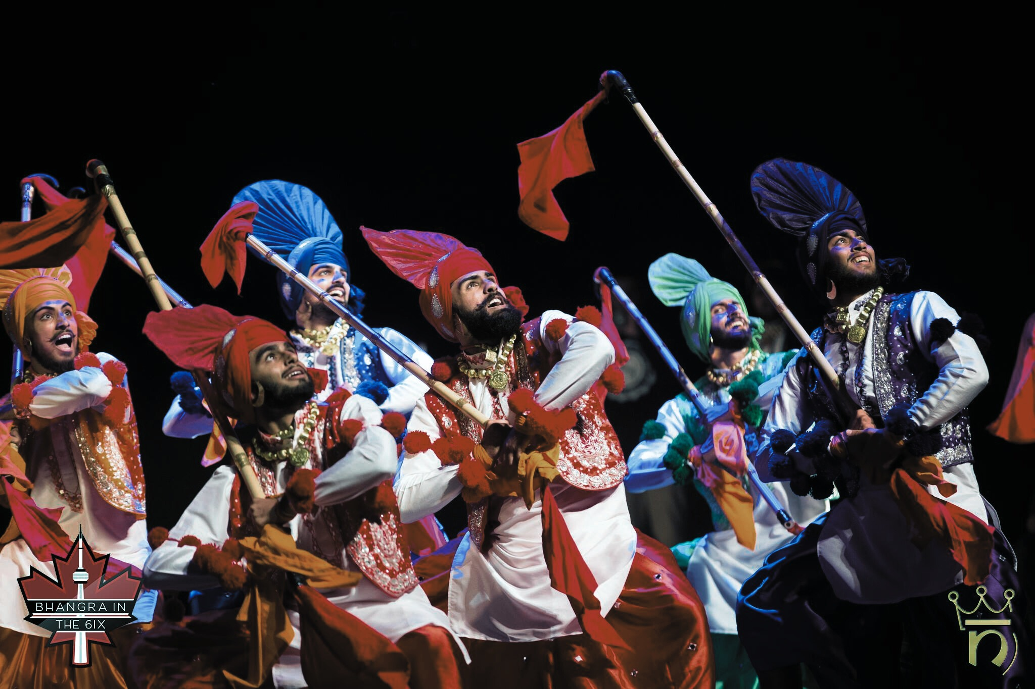 VSB Dancers performing with colorful turbans and flags