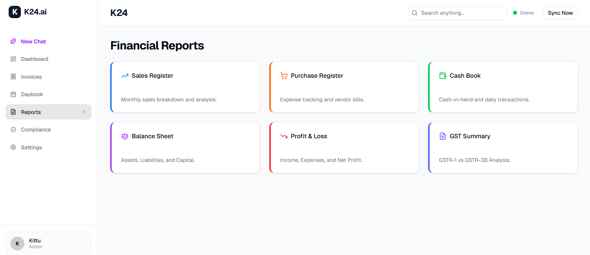 k24 Financial Reports