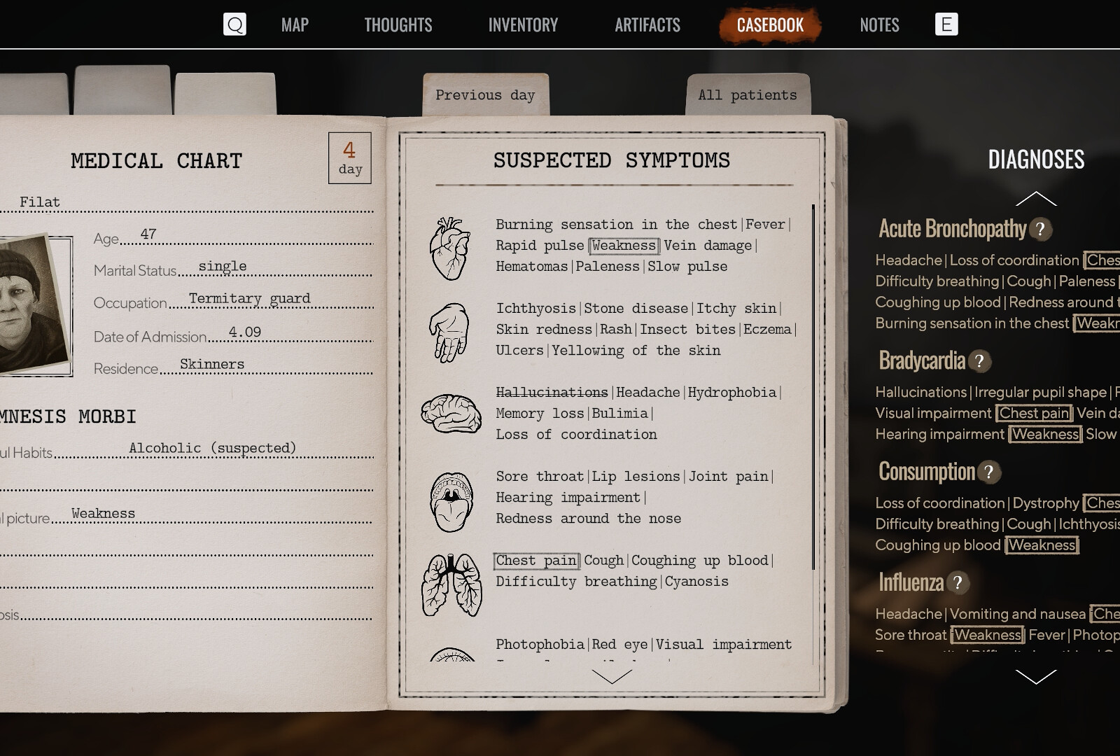 Diagnosis & Treatment - Pathologic 3 gameplay mechanic