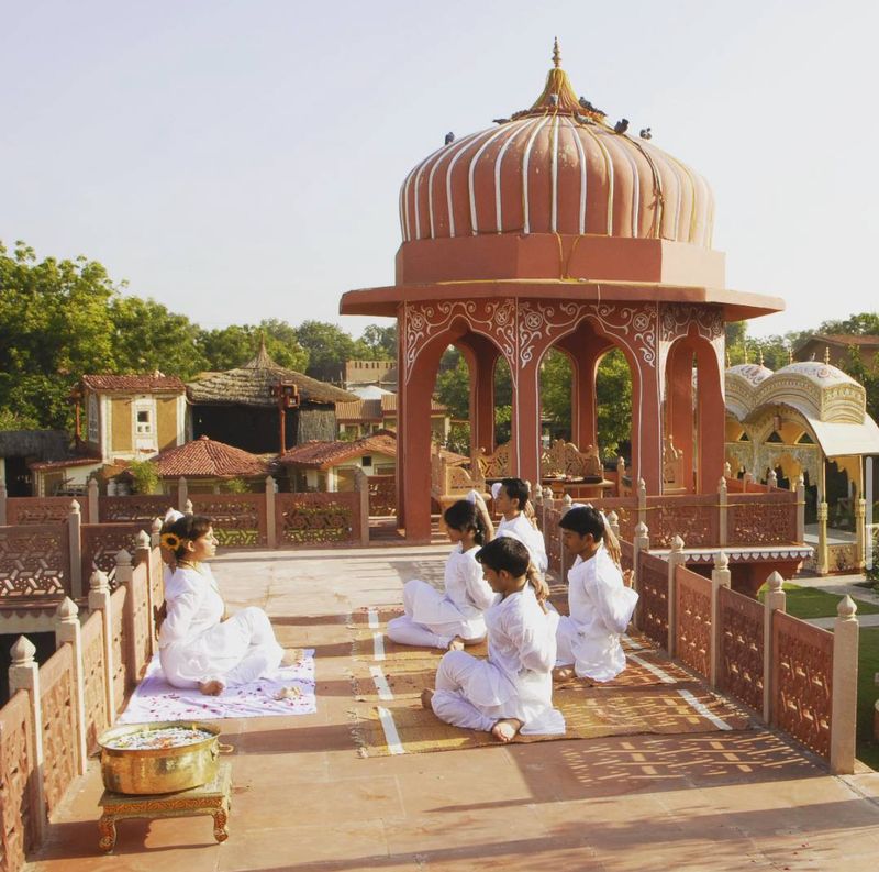 Yoga and meditation session at heritage resort