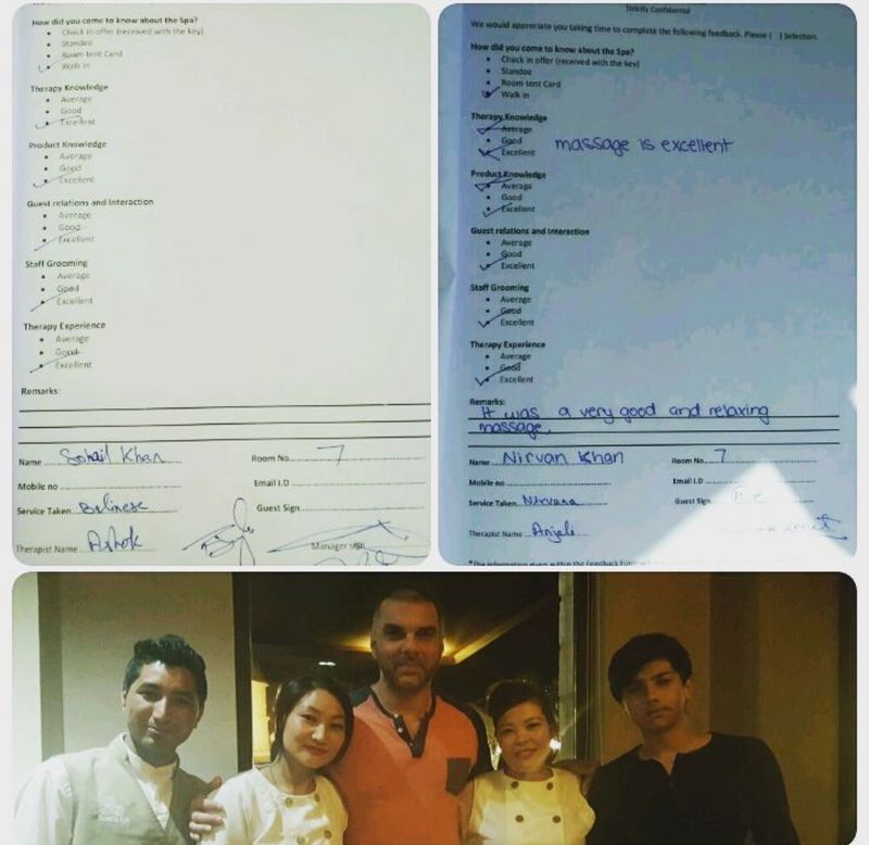 Guest feedback and spa team