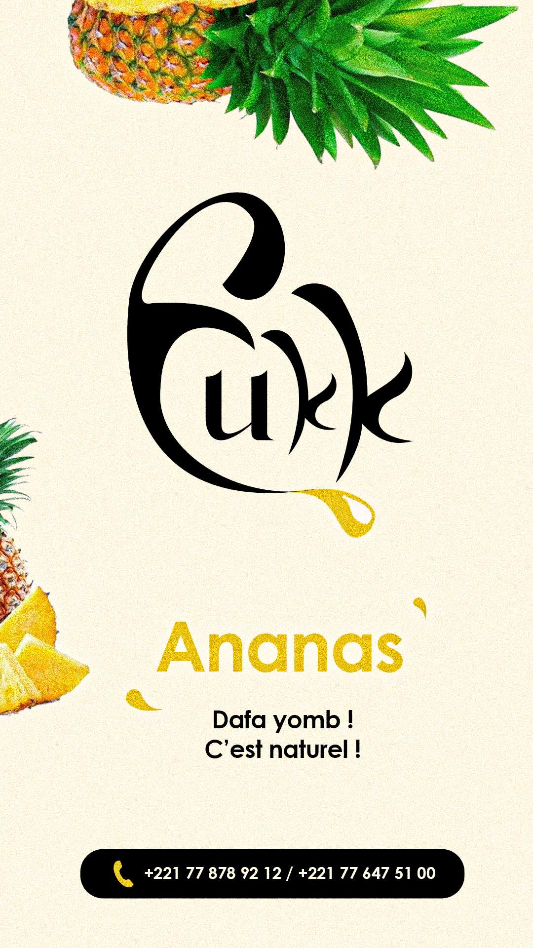 Bouteille de jus FUKK Juice saveur Ananas - Pressé à froid