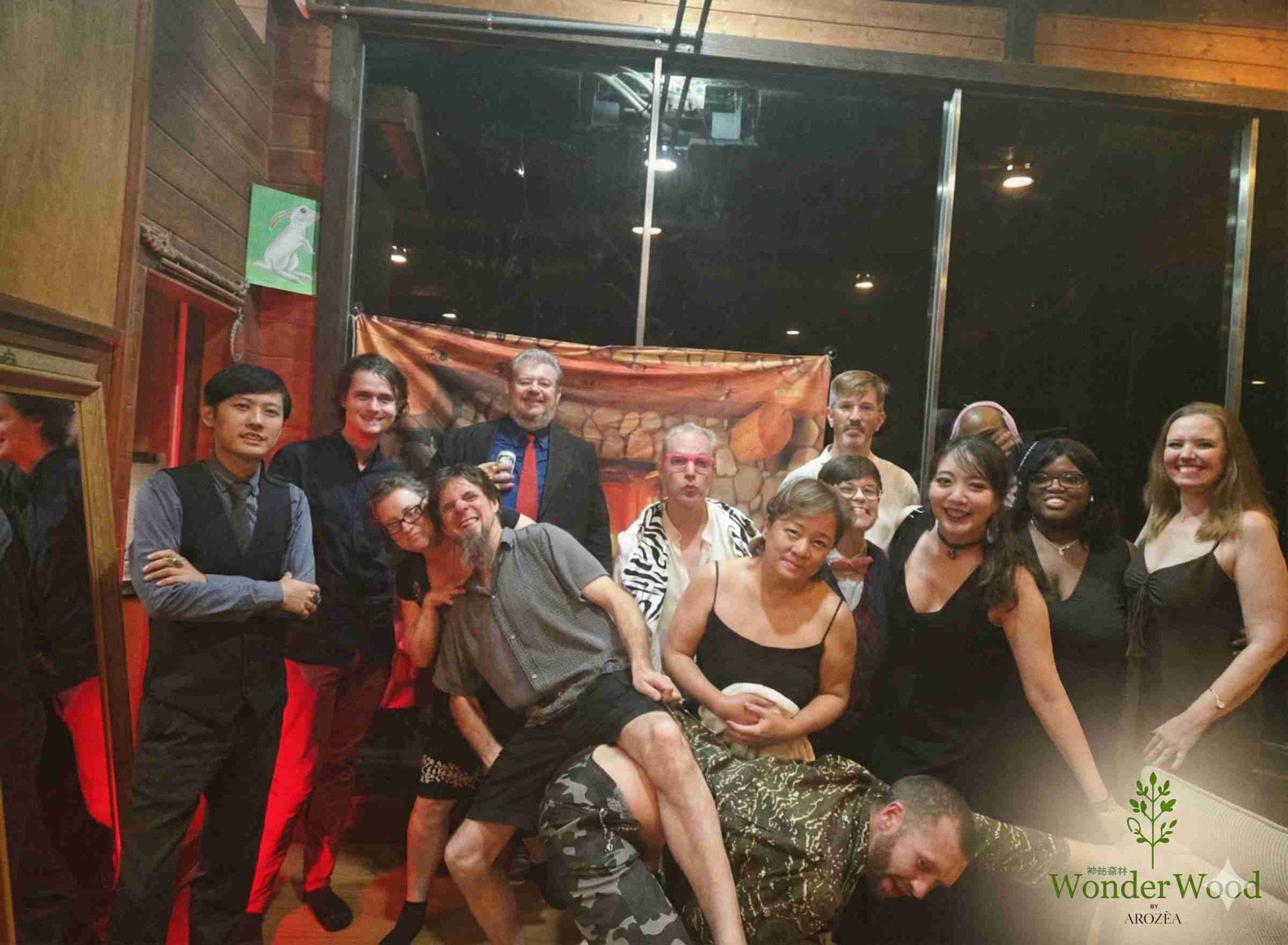 Communal Warmth - Moments of shared joy and connection under the forest canopy. at WonderWood Sanctuary