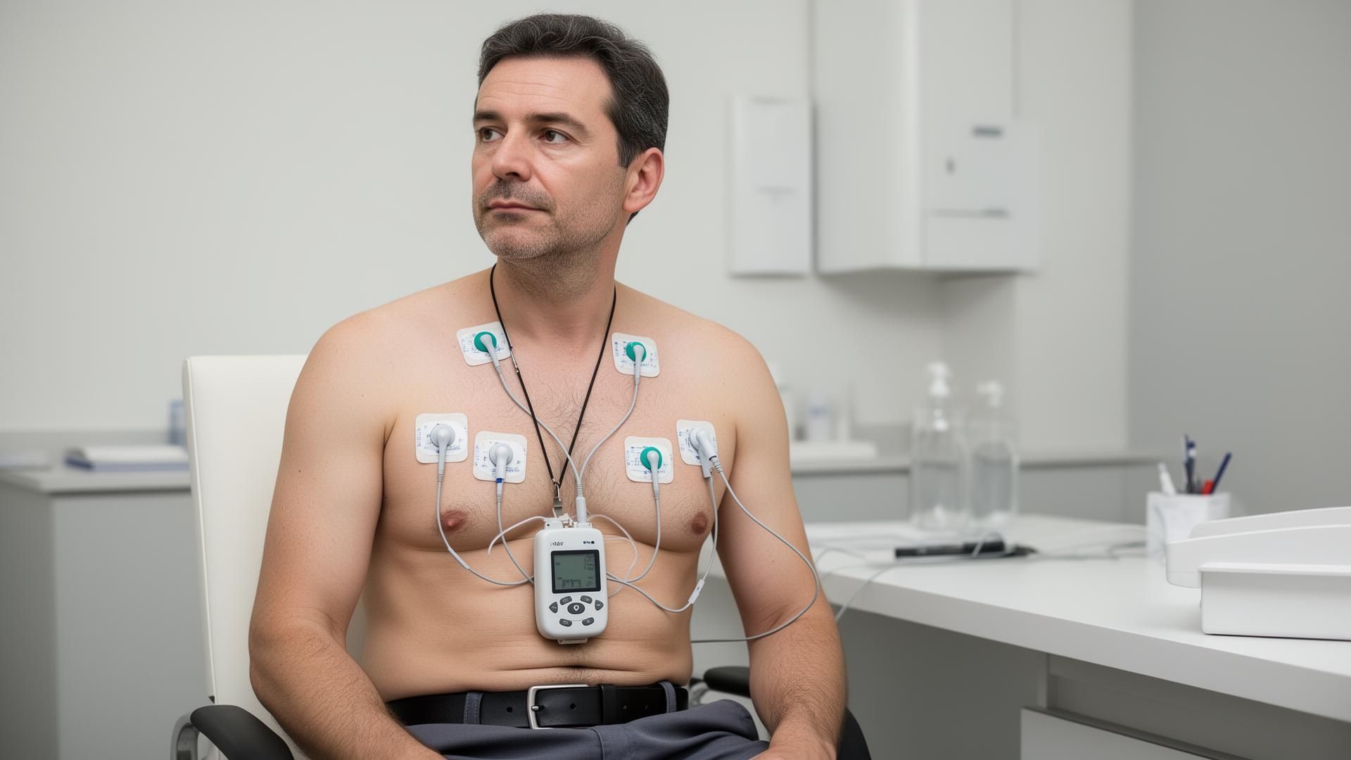 Paciente con dispositivo Holter de 24 horas