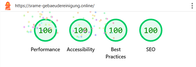 SRAME Gebäudereinigung Lighthouse Score