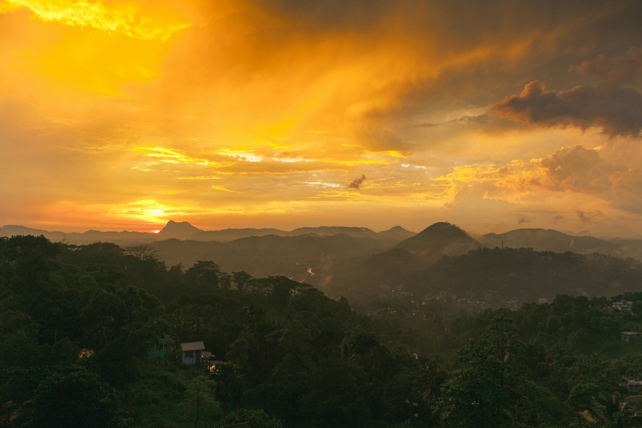 Sri Lanka sacred landscape at sunset