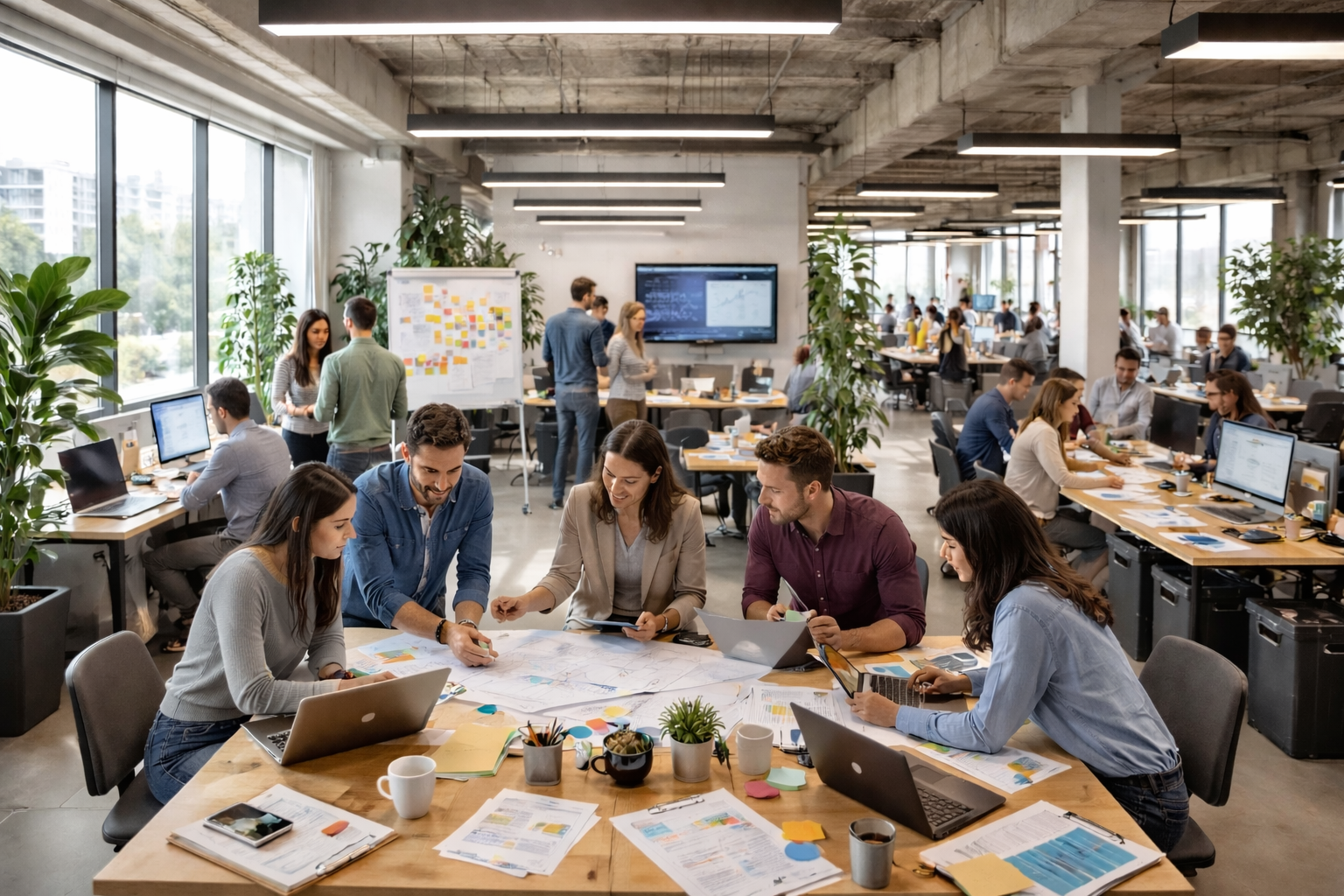 Professional team collaborating