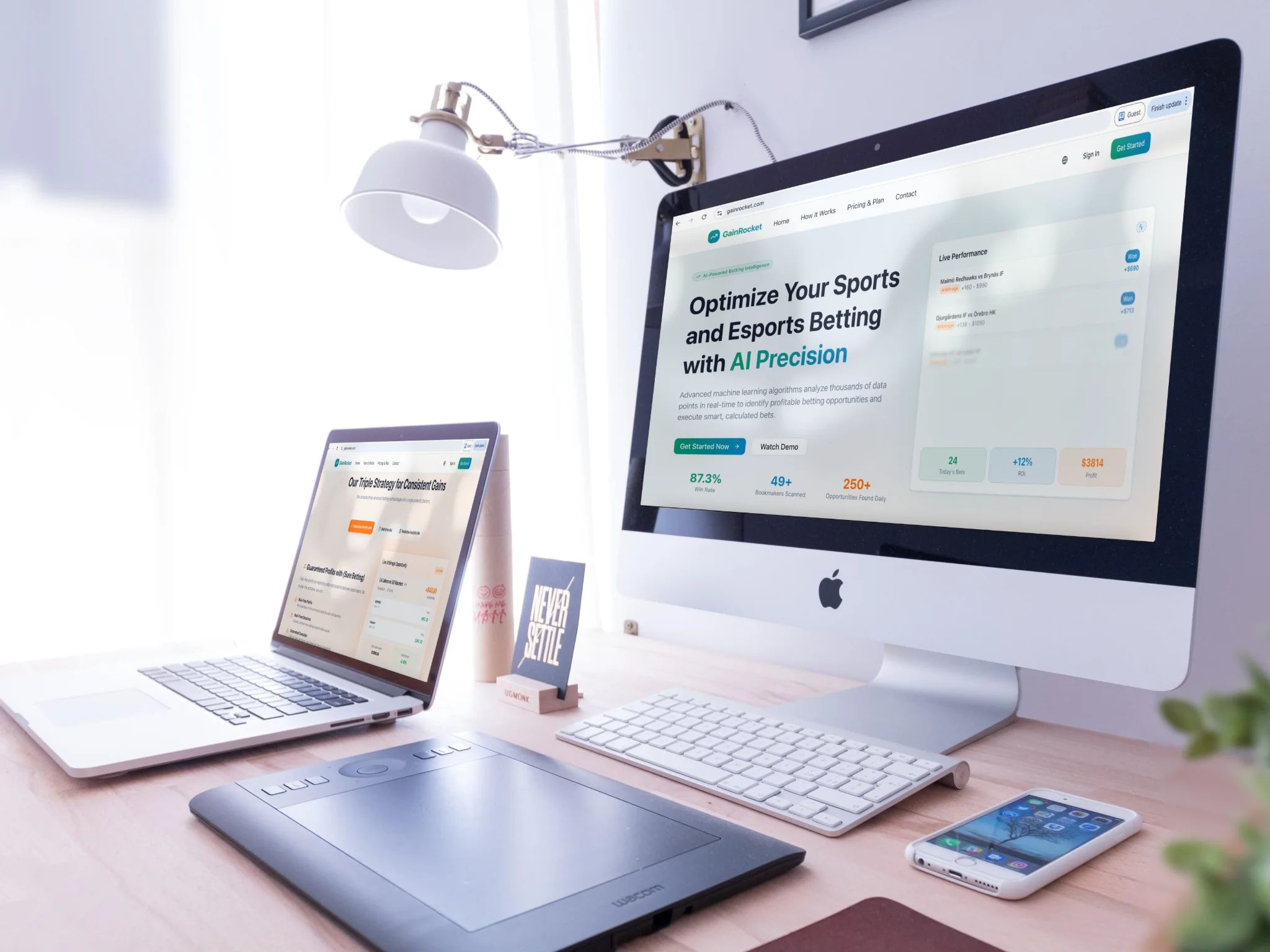 GainRocket Homepage: AI-Powered Sports Betting Automation.