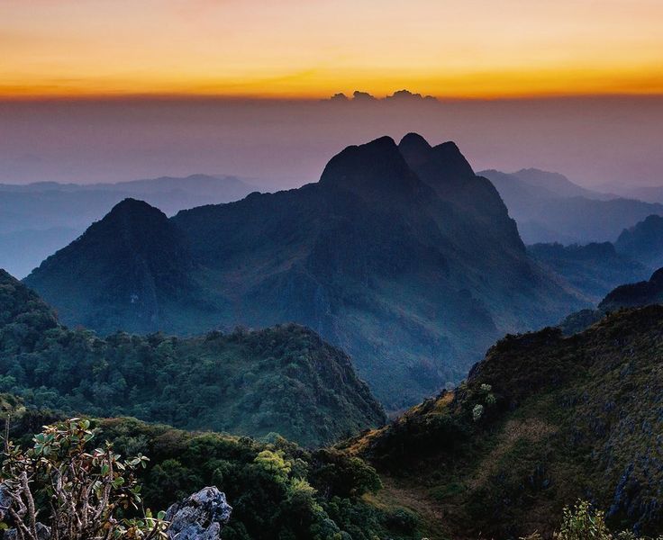 Doi Luang Chiang Dao mountain sunset